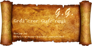 Gráczer Gyöngyi névjegykártya